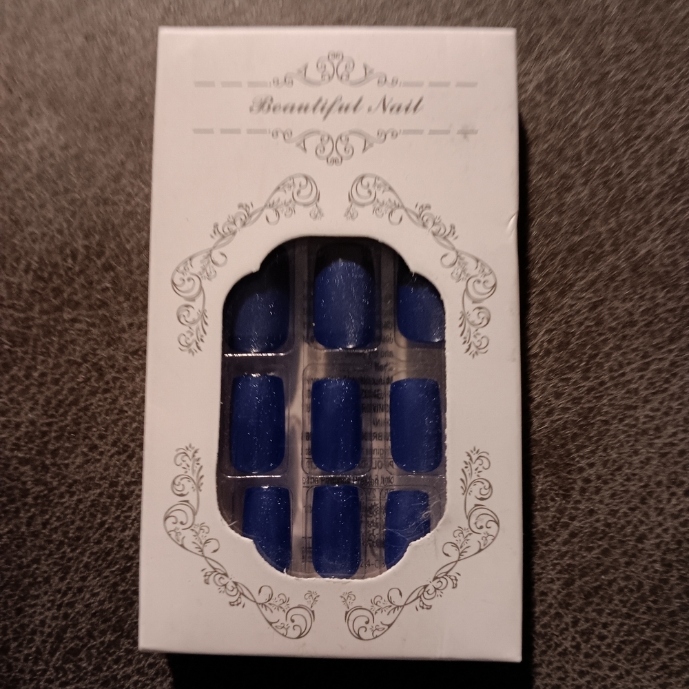 Blue Press-On Nails